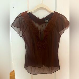 The most delicate silk beaded top